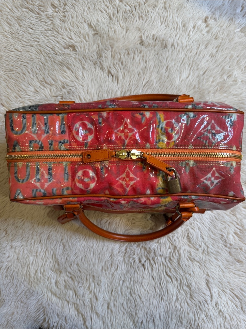 Louis Vuitton LV Richard Prince Pink Denim Defile Weekender PM Pulp Bag - Picture 7 of 14